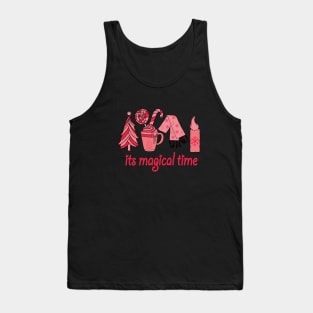 Tis the Season New Year Vibes Tree coffee Love Cute Holiday Tank Top